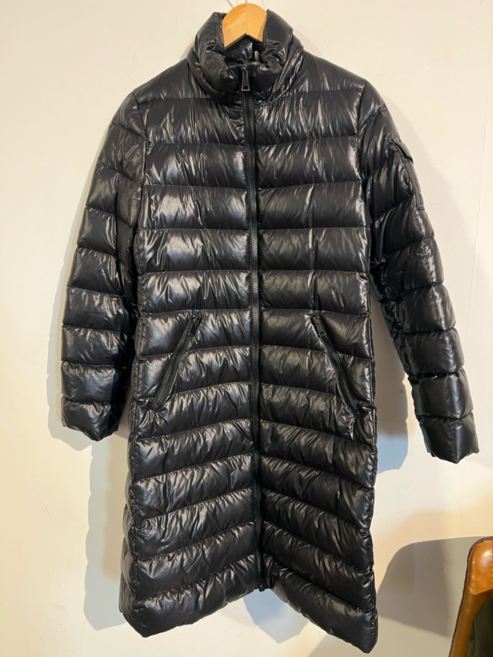 $2,100 moka black long puffer down coat